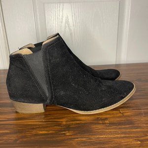 Black Faux Suede Booties